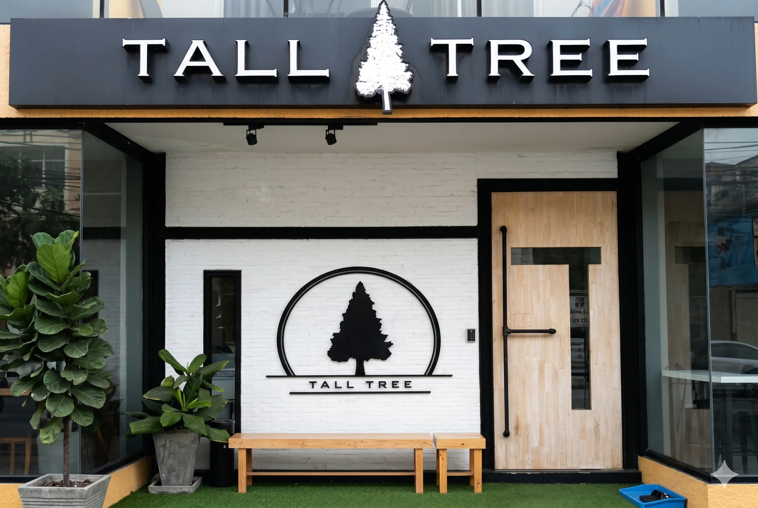 The minimalist exterior of Tall Tree Kata Phuket